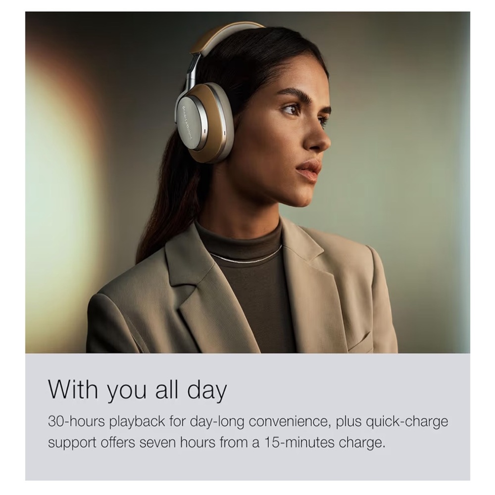 BNWT Bowers & Wilkins Px8 Over-Ear noise canceling Headphones in Tan and Silver - Picture 6 of 16